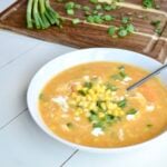 Corn chowder in a bowl
