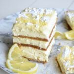 Cheesecake bars in a stack
