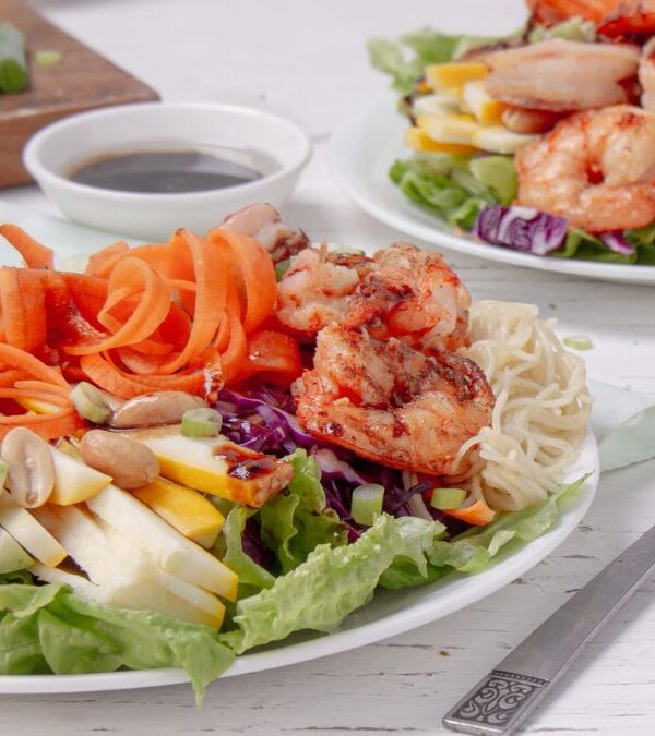 shrimp spring roll in a bowl