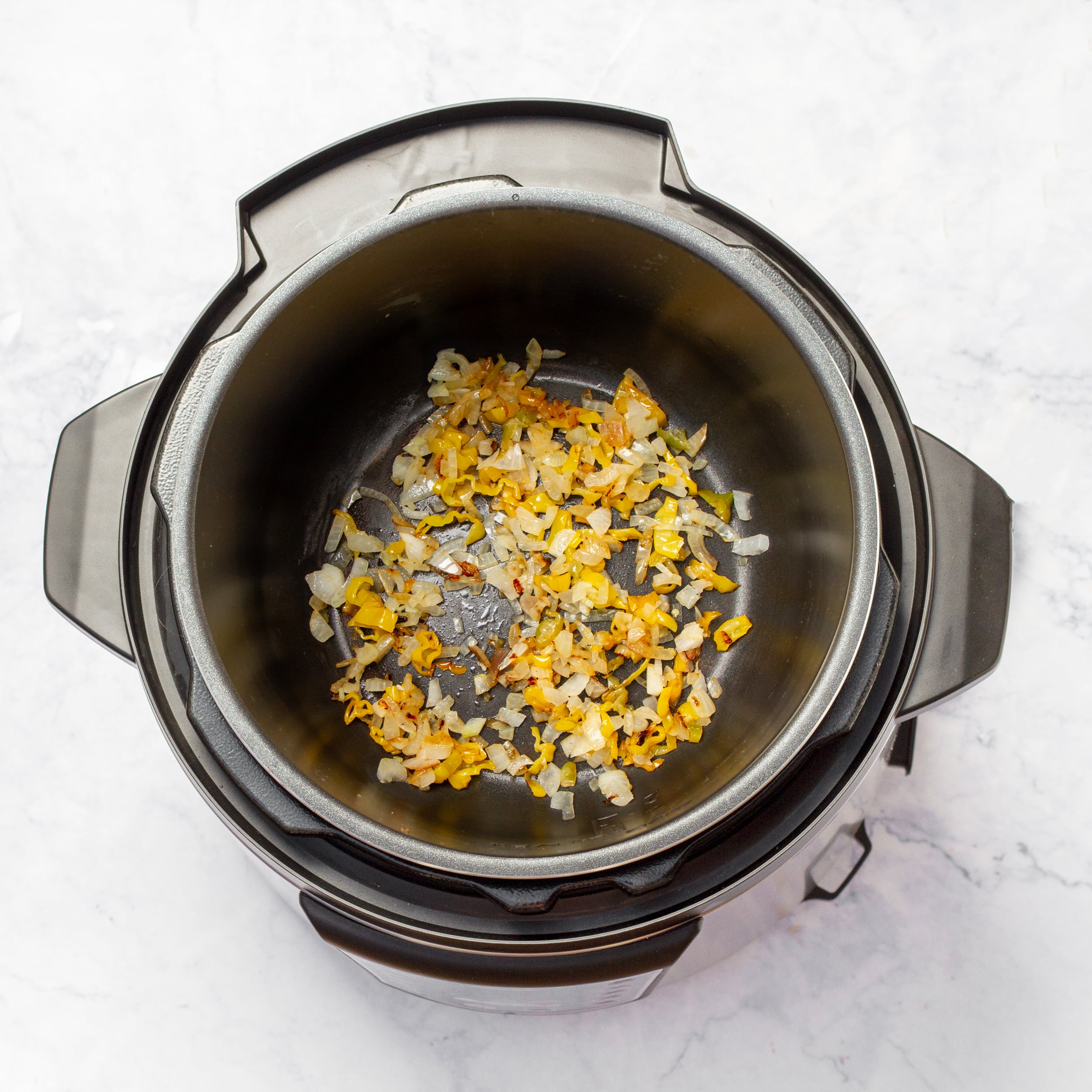 Saut&eacute; the onions in an Instant Pot. 